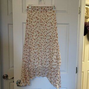 Ladies' High-Waisted, Slim-Looking Floral Skirt